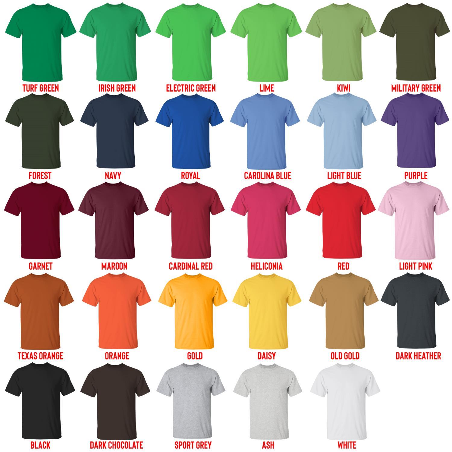 t shirt color chart - Chip and Dale Store