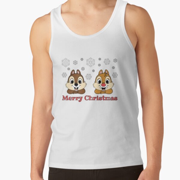 Merry Christmas The Cartoon Chip N Dale Rangers Greetings Tank Top - Image 2
