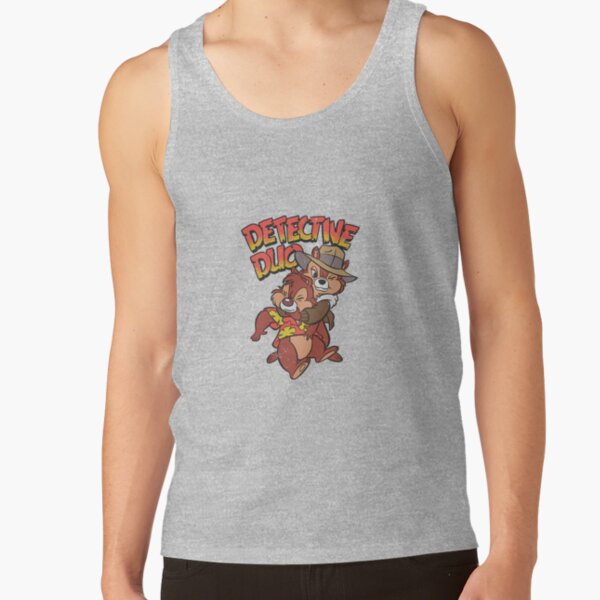 Retro Chip N Dale Rescue Rangers Detective Duo Tank Top - Image 4