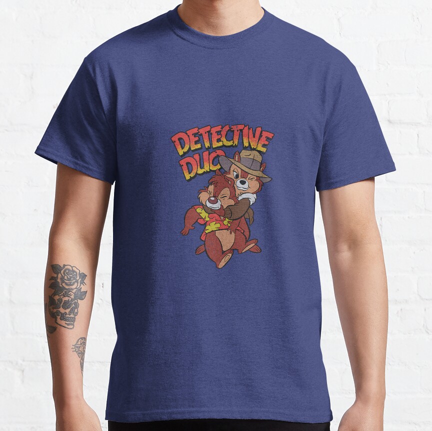 Retro Chip N Dale Rescue Rangers Detective Duo T-shirt - Image 5