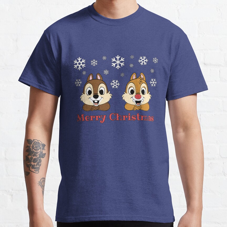 Merry Christmas The Cartoon Chip N Dale Rangers Greetings T-shirt - Image 5