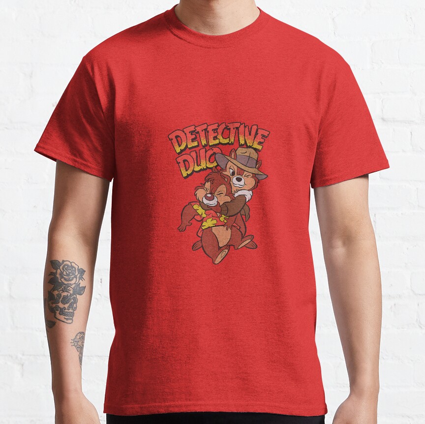 Retro Chip N Dale Rescue Rangers Detective Duo T-shirt - Image 6
