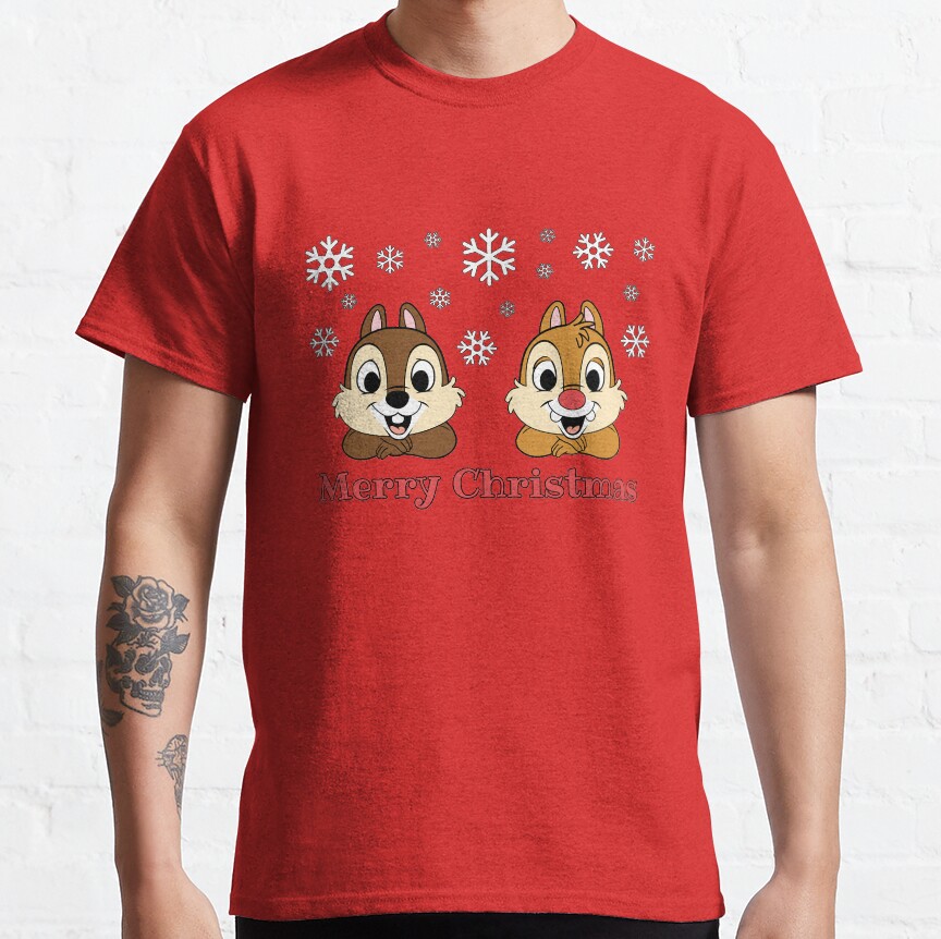 Merry Christmas The Cartoon Chip N Dale Rangers Greetings T-shirt - Image 6