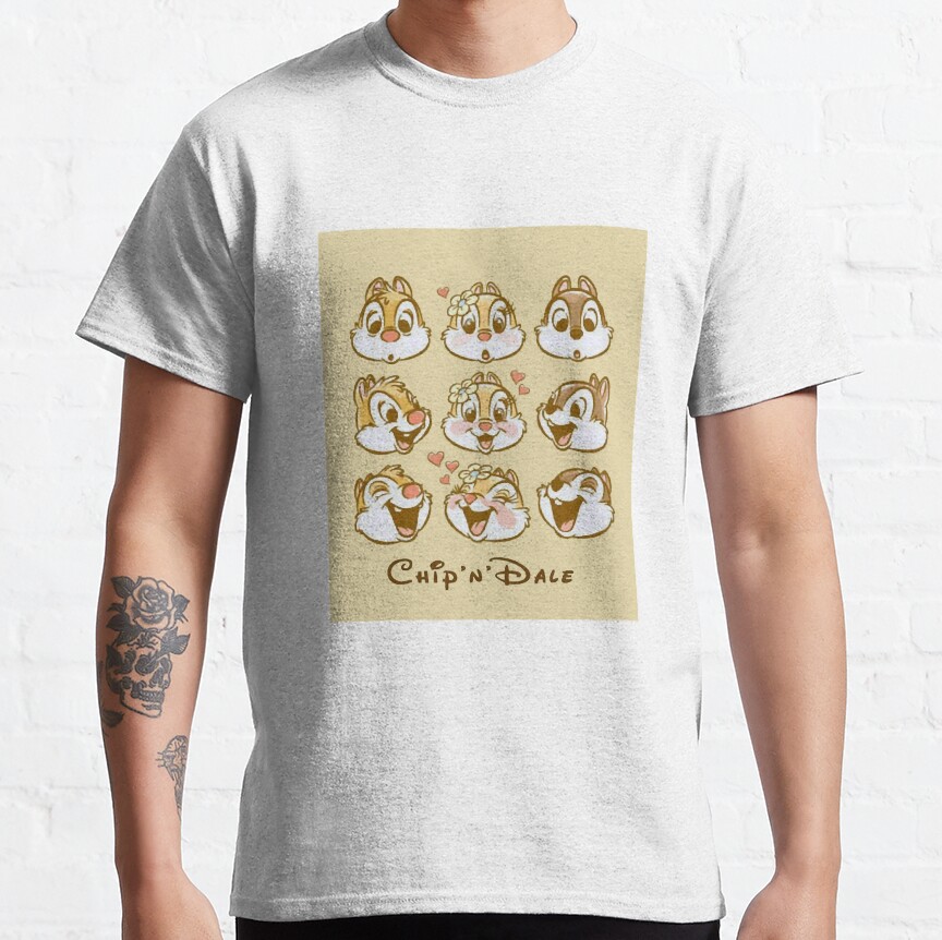 Best Custom The Cartoon Chip N Dale Rangers Mask Sticker T-shirt - Image 2