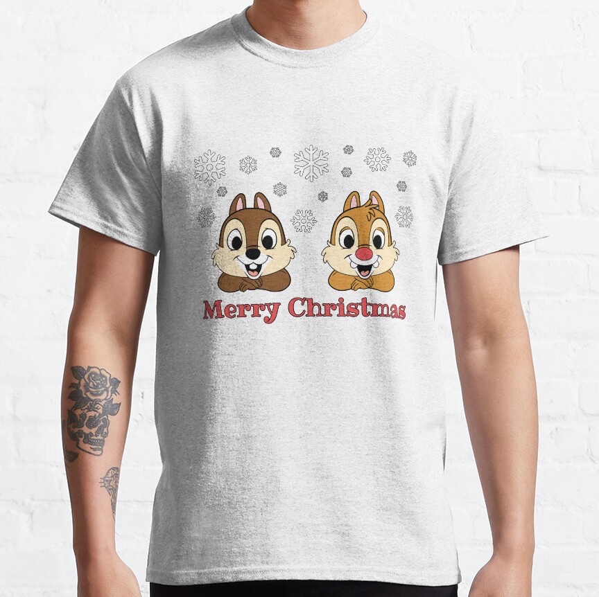Merry Christmas The Cartoon Chip N Dale Rangers Greetings T-shirt - Image 2
