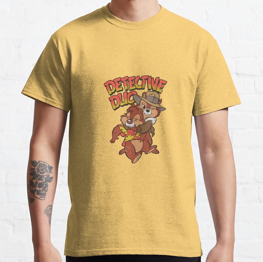 Retro Chip N Dale Rescue Rangers Detective Duo T-shirt - Image 7