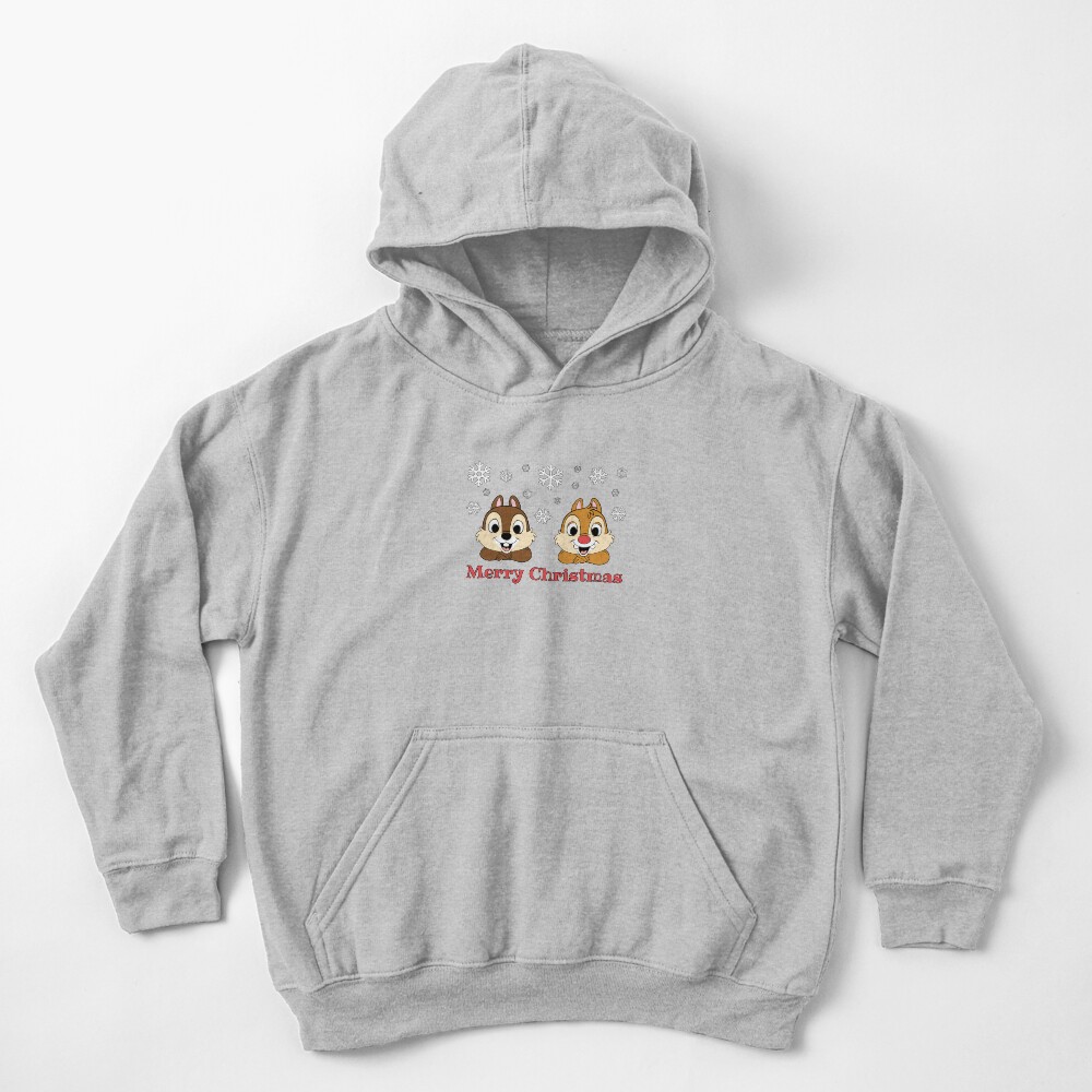 Merry Christmas The Cartoon Chip N Dale Rangers Greetings Kids Hoodie - Image 3
