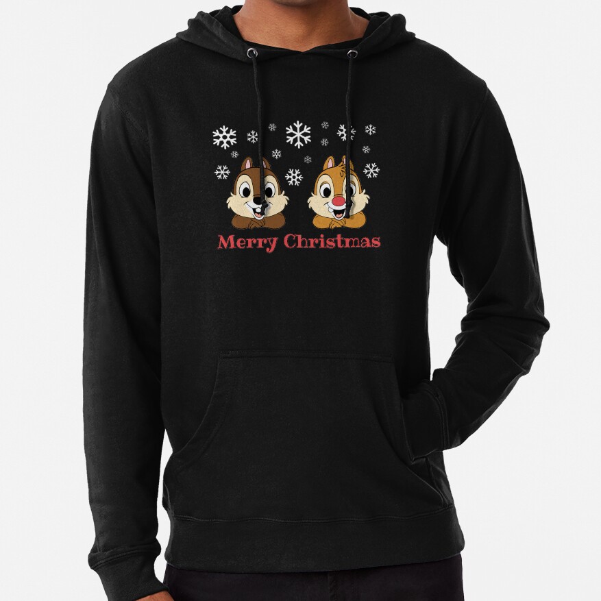 Merry Christmas The Cartoon Chip N Dale Rangers Greetings Hoodie