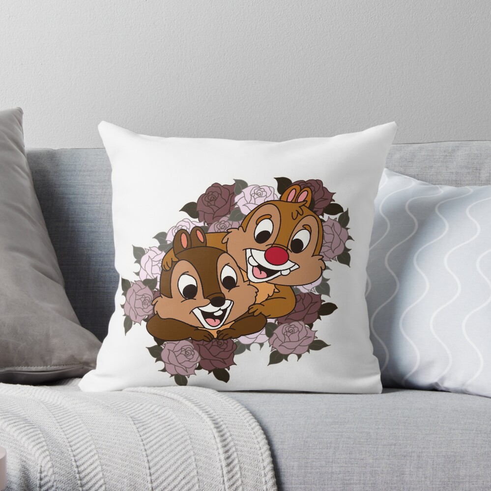 Disney Chip And Dale Roses Throw Pillow