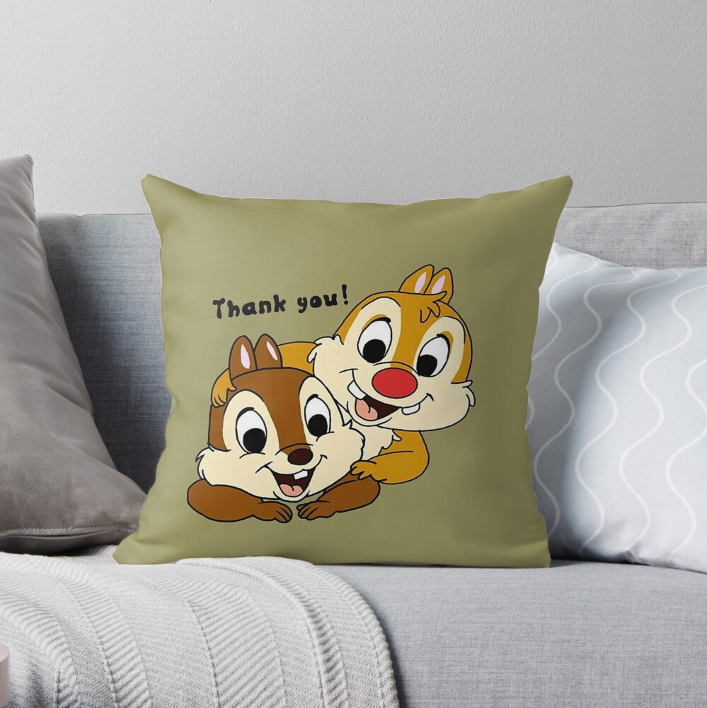 Chip And Dale Thank You Throw Pillow