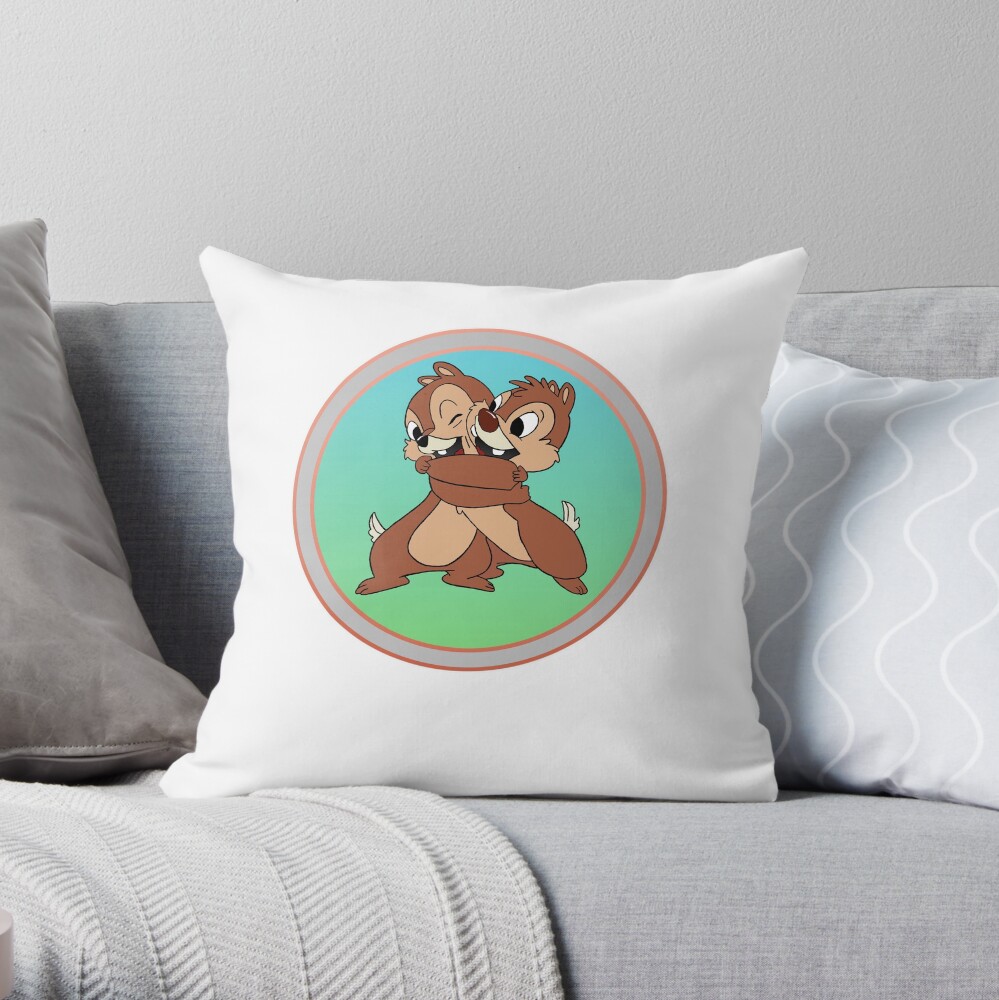 Mens Funny Action Chip N Dale Adventure Rescue Ranger Cartoon Gifts For Music Fans Throw Pillow