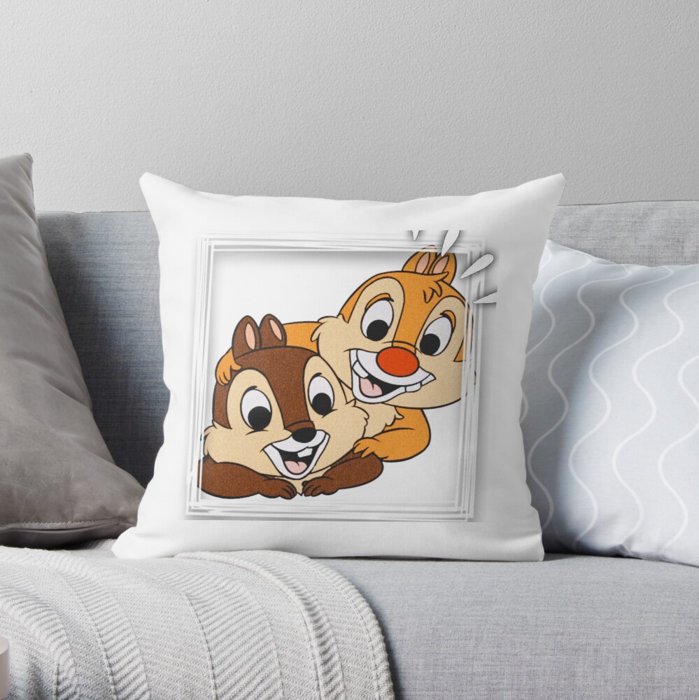 Chip And Dale Cartoon Throw Pillow