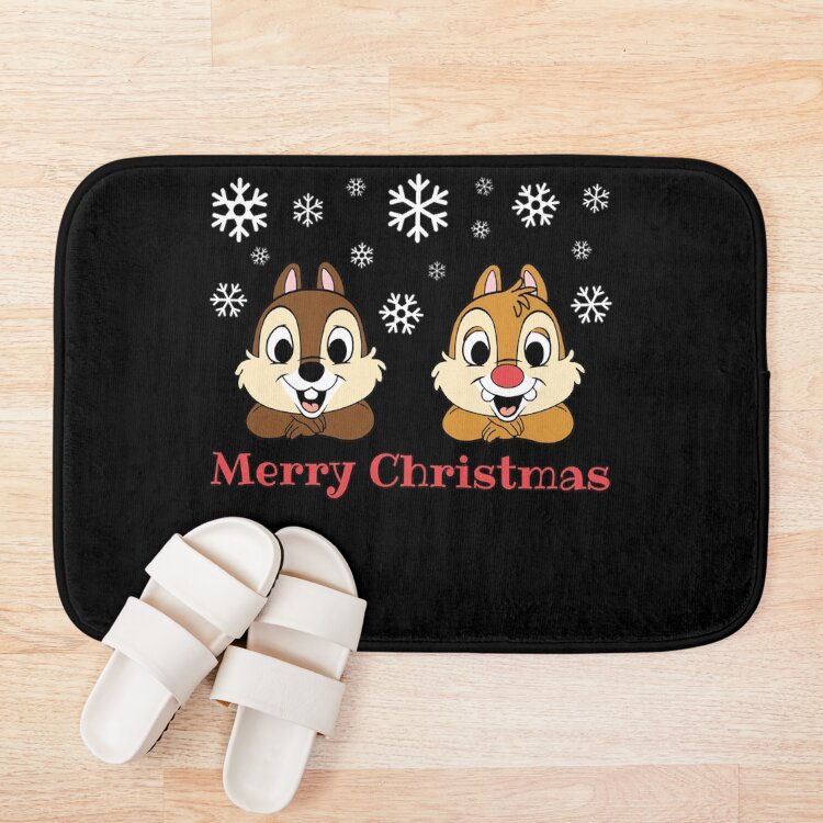 Merry Christmas The Cartoon Chip N Dale Rangers Greetings Bath Mat - Image 3