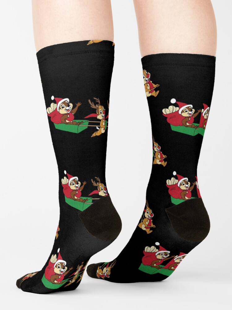 Chip And Dale On A Christmas Sleigh Socks - Image 2
